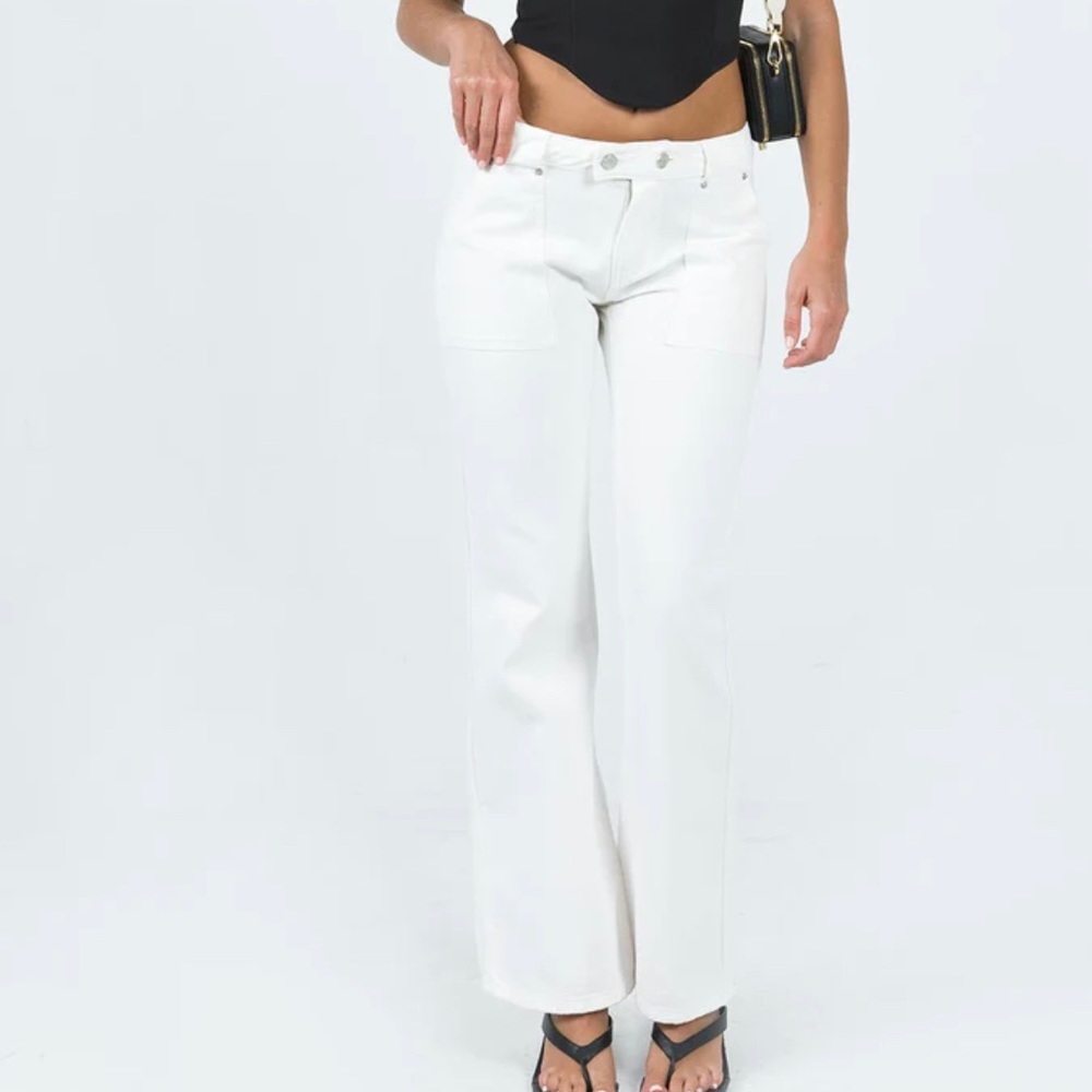 Princess Polly Corso Low Rise Jeans White
